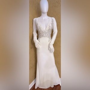 Bebe elegant white gown with sequins